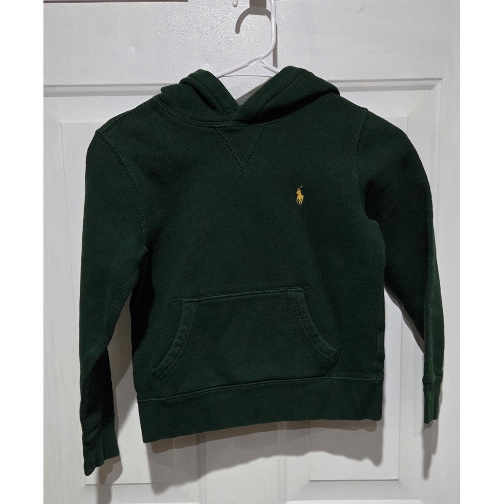 Polo Ralph Lauren Dark Emerald Green Pullover Hoodie Youth S (8)